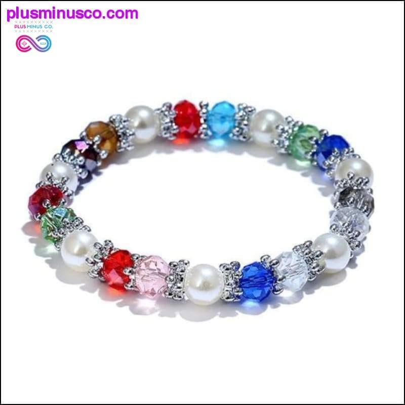 Fashion Shiny mulher Jewelry Colorful Rhinestone Faux Pearl - plusminusco.com