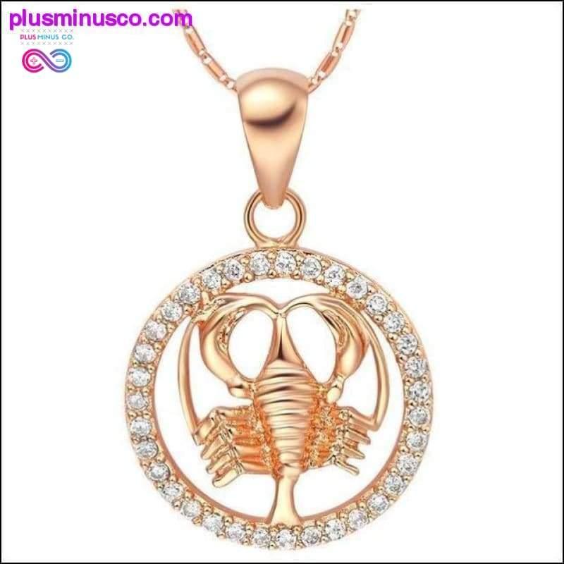 Fashionable 18k Gold Plated Rare 12 Zodiac Signs Necklace - plusminusco.com