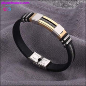 Fashionable Stainless Steel Black Charm Bracelets for Men || PlusMinusCo - plusminusco.com