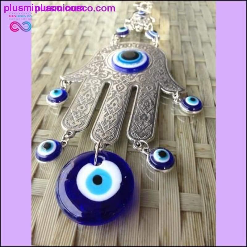 Fatima Hamsa kézi amulett Turkish Evil Blue Eye Metal - plusminusco.com