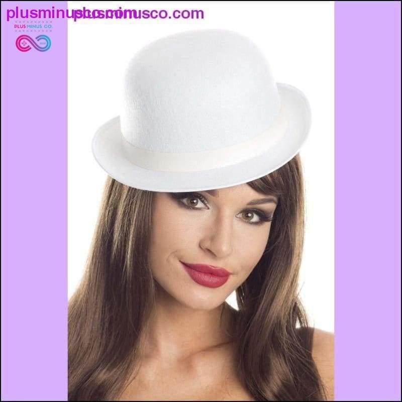 Felt Derby Bowler Hat Black & White - plusminusco.com