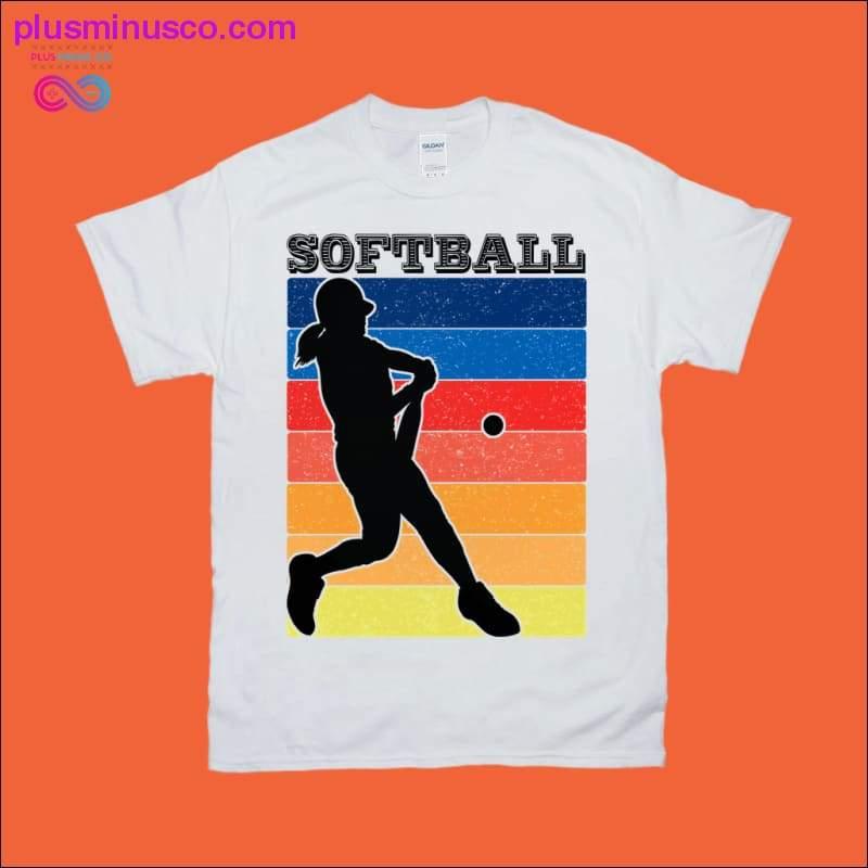 Female Softball Player | Retro Sunset T-Shirts - plusminusco.com