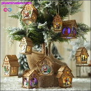 Фестиваль Led Light Wood House Santa Claus Christmas Tree - plusminusco.com