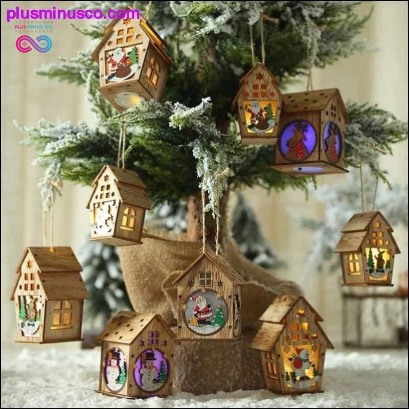 Festival Led Light Wood House Santa Claus Christmas Tree - plusminusco.com