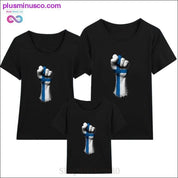 Flag of Finland on a Raised Clenched Fist family matching - plusminusco.com