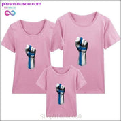 Flag of Finland on a Raised Clenched Fist family matching - plusminusco.com