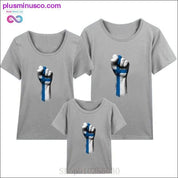 Flag of Finland on a Raised Clenched Fist family matching - plusminusco.com