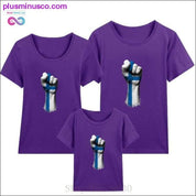 Flag of Finland on a Raised Clenched Fist family matching - plusminusco.com