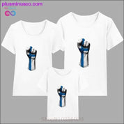 Flag of Finland on a Raised Clenched Fist family matching - plusminusco.com