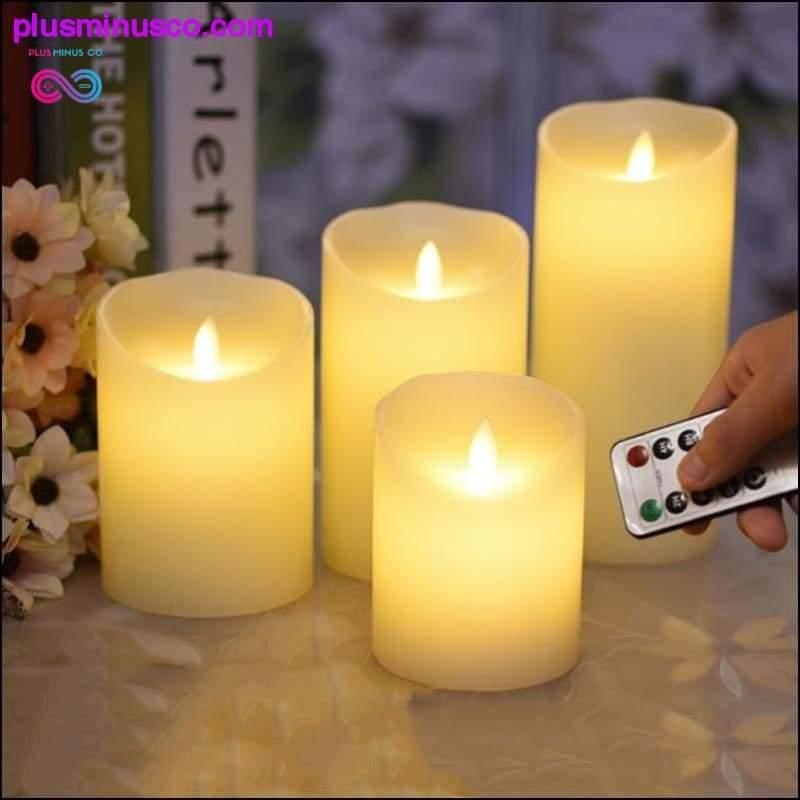 Flameless Remote Control Led Wax Candle Wireless Timer Led - plusminusco.com