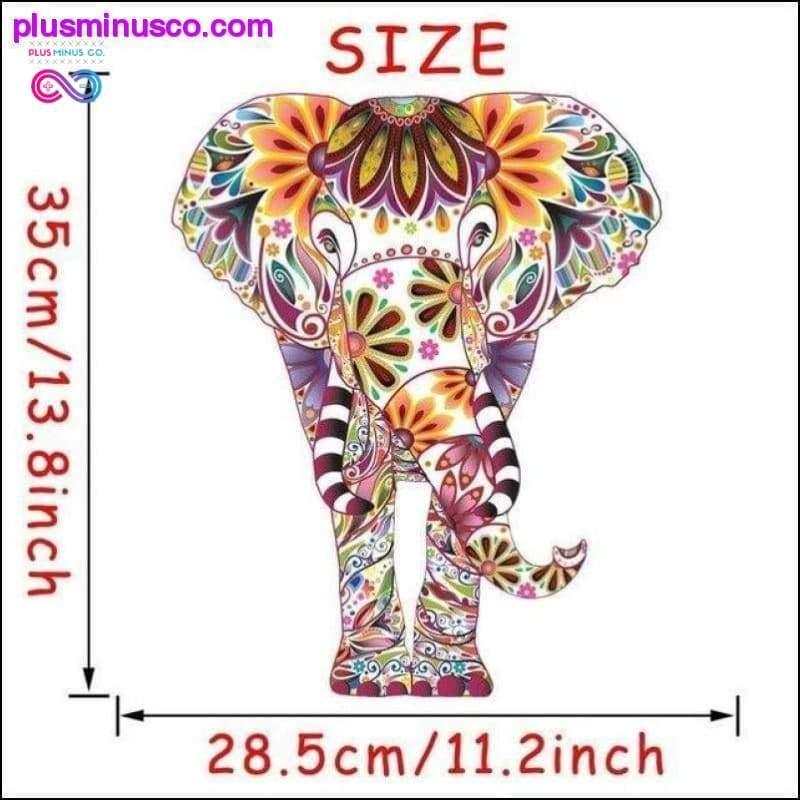 花とカラフルな象の壁用ステッカー リビング用 - plusminusco.com