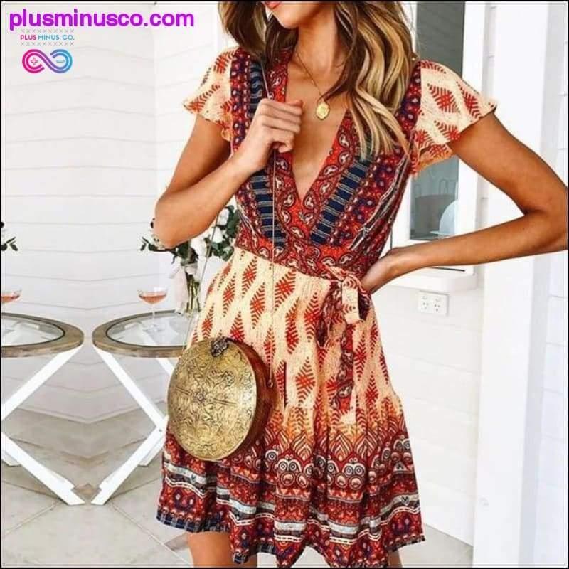 Floral Print Ethnic Summer Beach Female Split Stylish Style - plusminusco.com