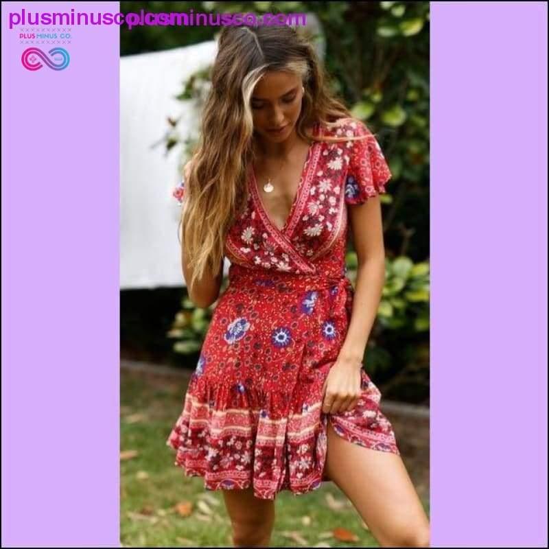 Floral Print Ethnic Summer Beach Female Split Stylish Style - plusminusco.com