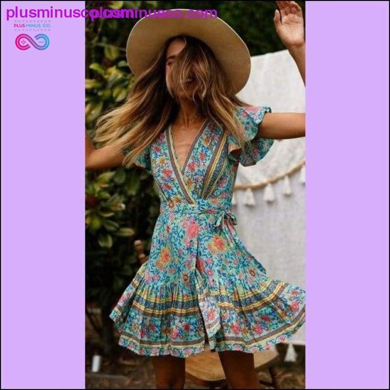 Floral Print Ethnic Summer Beach Female Split Stylish Style - plusminusco.com