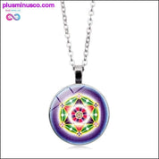 Blume des Lebens Halskette Om Chakra Blumenanhänger Mandala - plusminusco.com