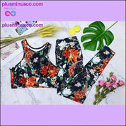 Фитнес комплект с щампа на цветя и листа за жени пачуърк - plusminusco.com