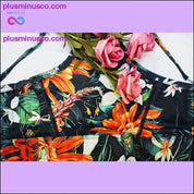 Bloemen en bladeren printen fitnessset voor dames patchwork - plusminusco.com