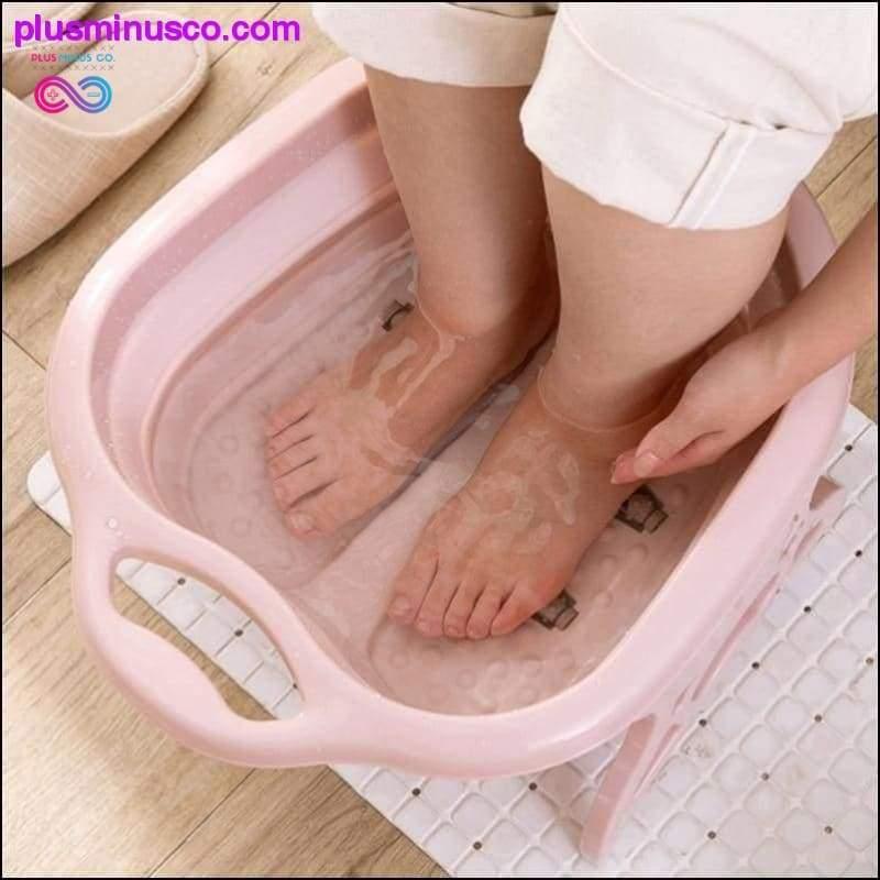 Складаная ванначка для ног, звычайнае масажнае вядро з успененай пластмасай для ног - plusminusco.com