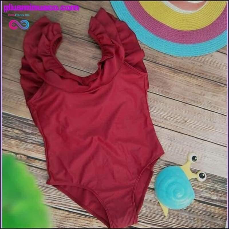 Frill One Piece Summer Black Swimsuit Deep Backless Beach - plusminusco.com