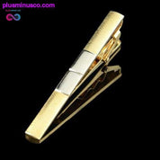 Κλιπ γραβάτας και μανικετόκουμπα από παγωμένο χρυσό ασημί τονισμένο για άνδρες - plusminusco.com