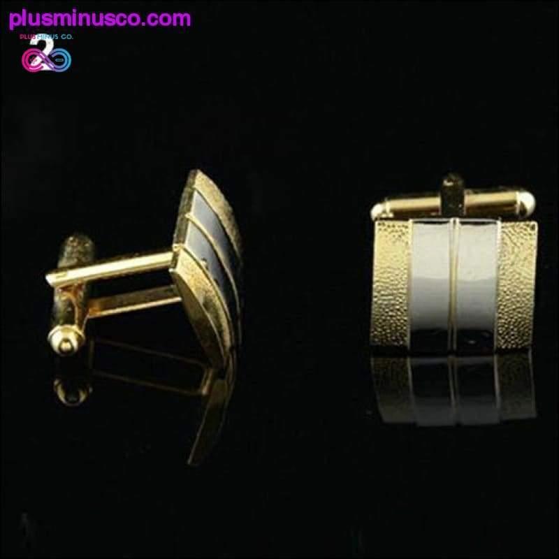 Matinio aukso sidabro atspalvio kaklaraiščių segtukai ir sąsagos vyrams – plusminusco.com