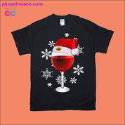 مضحك عيد الميلاد النبيذ سانتا عطلة تي شيرت - plusminusco.com
