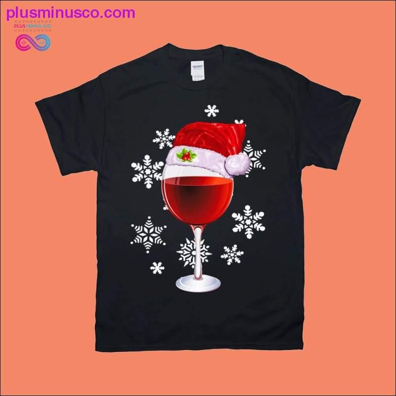Funny Christmas Wine Santa Holiday T-skjorter - plusminusco.com