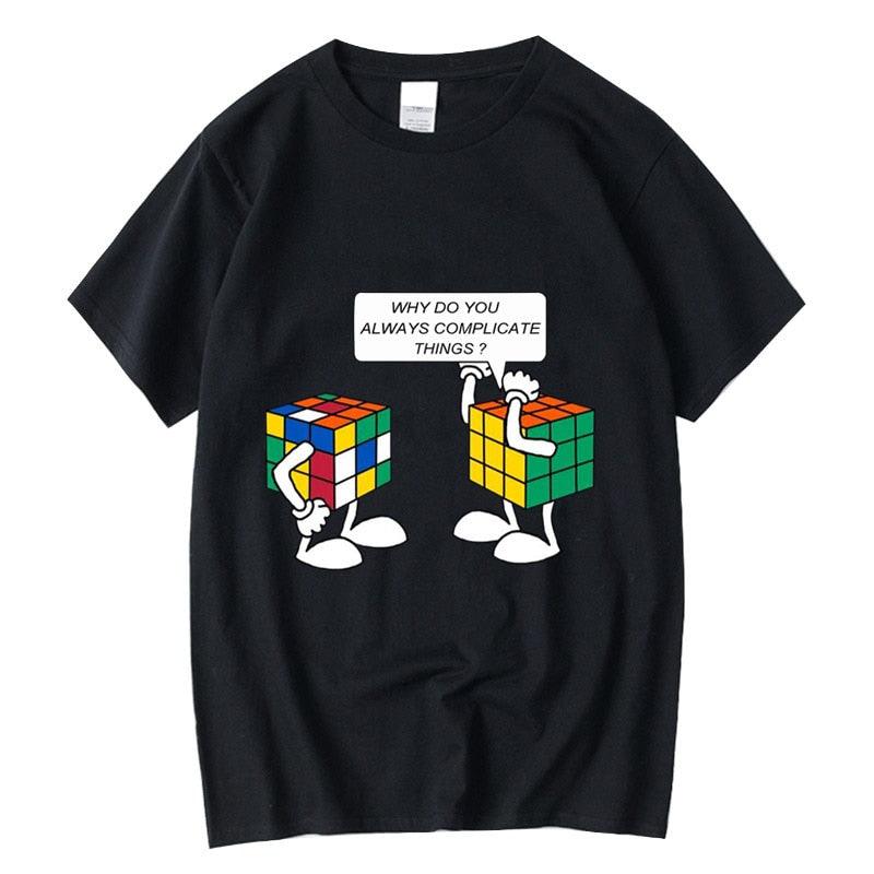 Funny Sarcastic Pun Intended T-shirt Complicated Rubics Cube - plusminusco.com