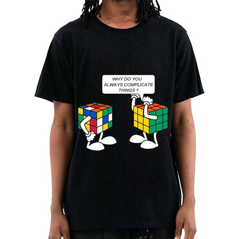 Funny Sarcastic Pun Intended T-shirt Complicated Rubics Cube - plusminusco.com