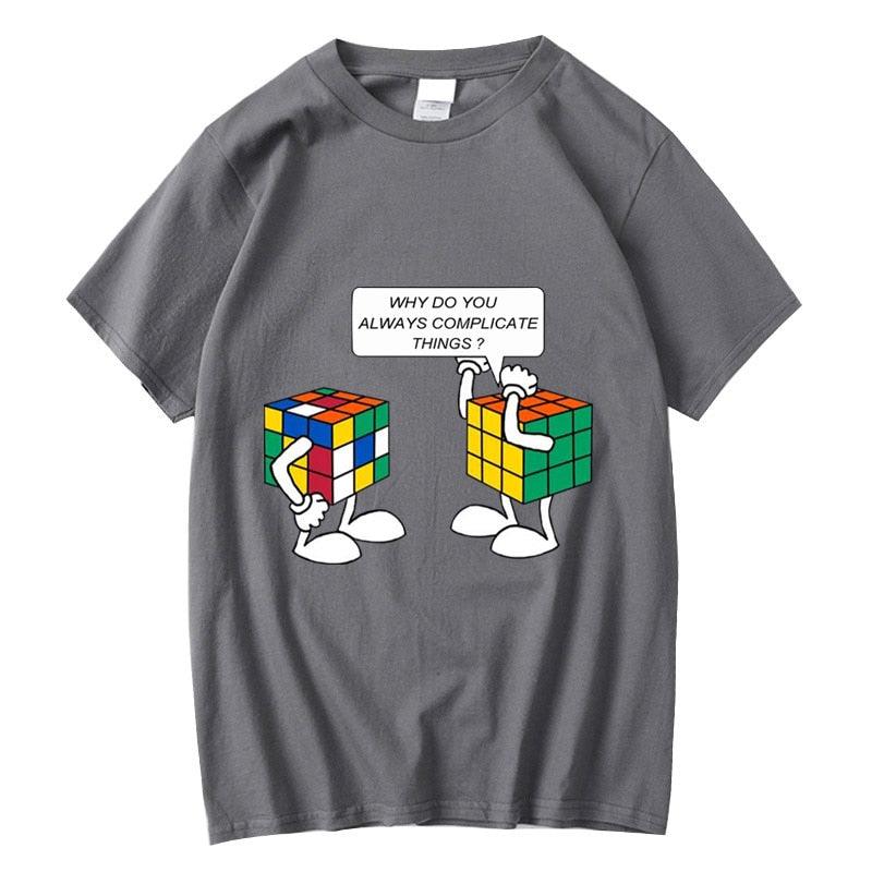 Funny Sarcastic Pun Intended T-shirt Complicated Rubics Cube - plusminusco.com