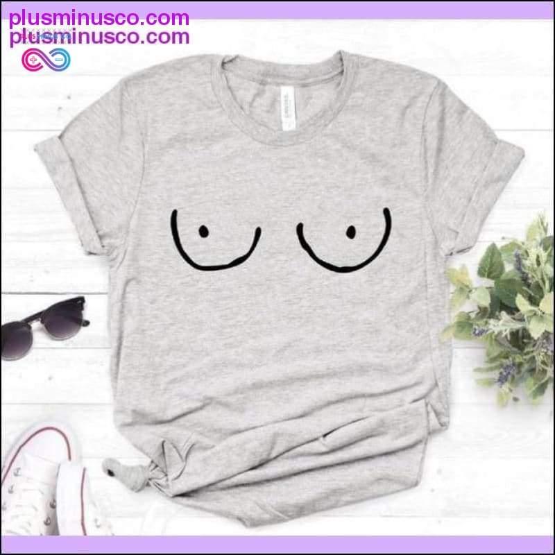 Funny TITTIES BOOBS BOOBIES Print New Women Tshirt Cotton - plusminusco.com