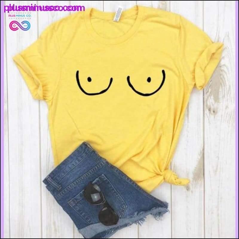 Funny TITTIES BOOBS BOOBIES Print New Women Tshirt Cotton - plusminusco.com