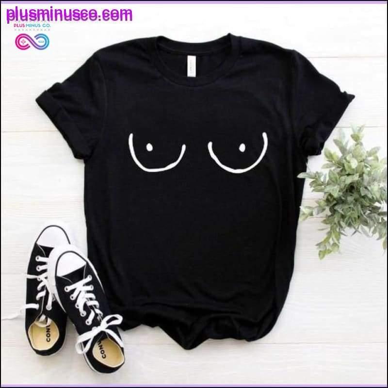 Funny TITTIES BOOBS BOOBIES Print New Women Tshirt Cotton - plusminusco.com