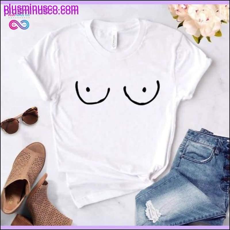 Funny TITTIES BOOBS BOOBIES Print New Women Tshirt Cotton - plusminusco.com