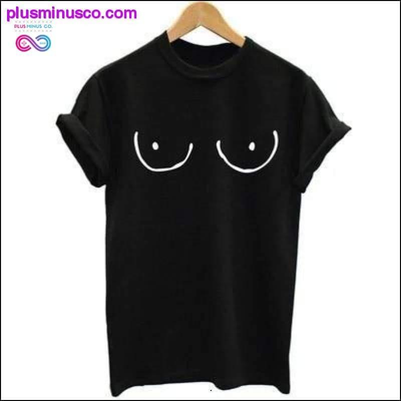Funny Women Tities T-Shirt Cartoon Drawn Boobies Hand Drawn - plusminusco.com
