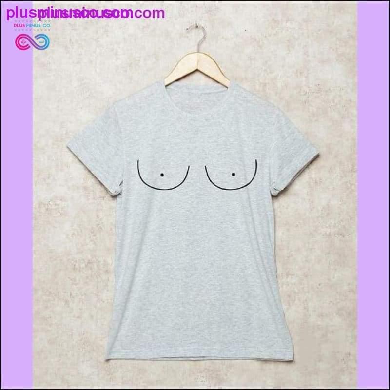 Funny Women Tities T-Shirt Cartoon Drawn Boobies Hand Drawn - plusminusco.com