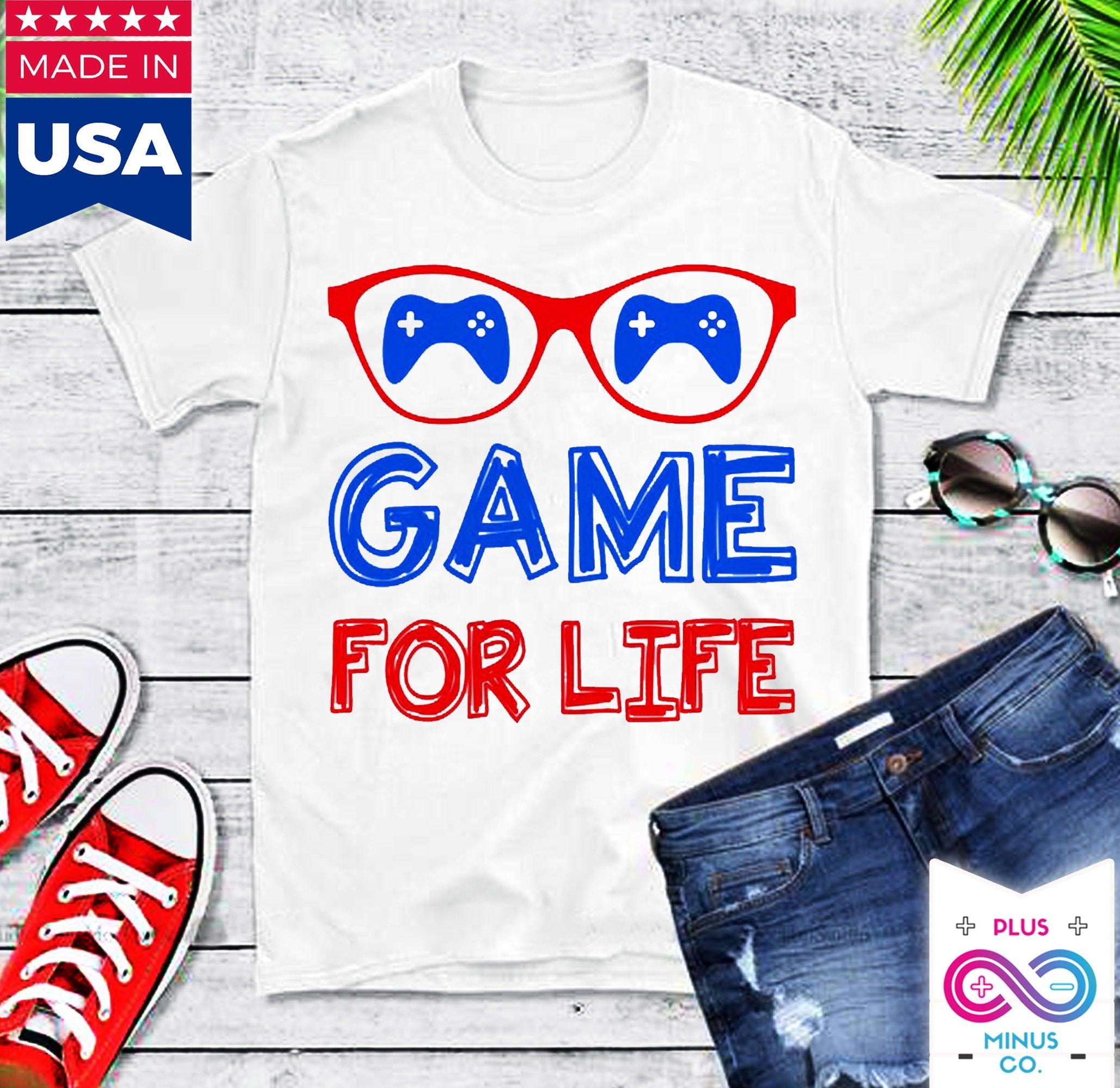 Spel voor het leven T-shirts || Gamer-shirt || Gamingshirt || Game Life-shirt || Gamercadeau || Videogame-shirt || Cadeau voor vriend - plusminusco.com