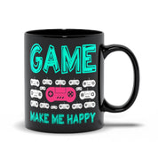 Game Make Me Happy ブラックマグ、Gaming Makes Me Happy You、Not So Mug、ビデオゲームマグ、オンラインゲーマーギフト、ゲームコントローラー、ビデオゲーム愛好家ボーントゥビーゲーマー、面白いゲームマグ、面白いゲームマグ、ゲーマーギフト、ゲーマーマグ、ゲームギフト、ゲームマグ、ゲームマグ、ゲームプレゼント、彼へのギフト、ゲーマー向けマグ、オタクマグ、ビデオゲームマグ - plusminusco.com