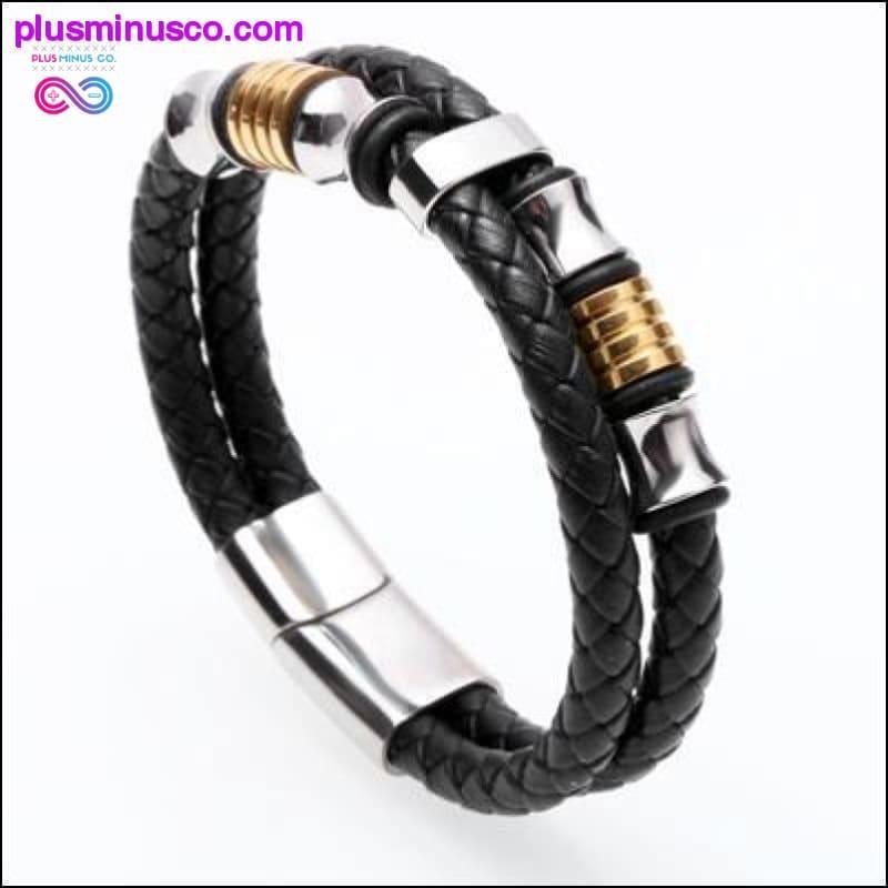 Genuine Leather Bracelet Men Homme Multi-layer - plusminusco.com