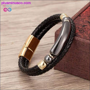 Genuine Leather Bracelet Men Multilayer Rope Natural Stone - plusminusco.com