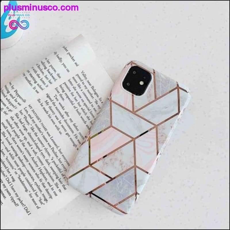 Geometrisch Marmeren iPhone-hoesje Coque-houder voor iPhone 11 Pro - plusminusco.com