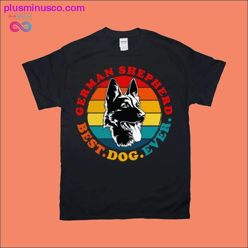 German Shepherd | Best Dog Ever | Retro Sunset T-Shirts - plusminusco.com