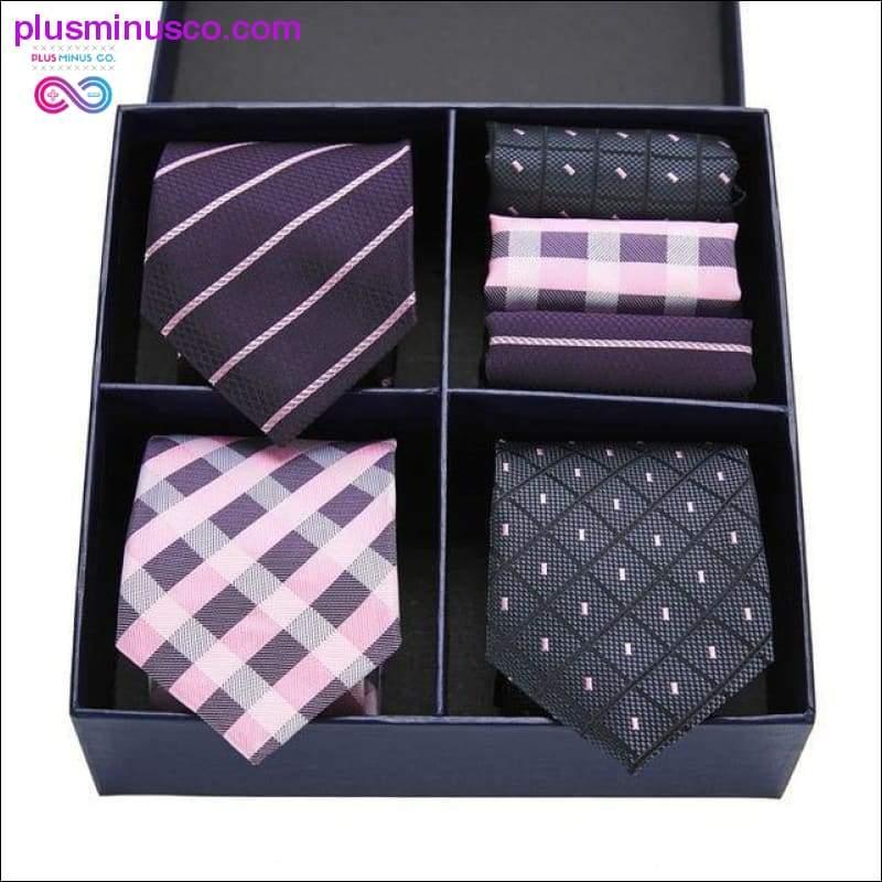Gift box Pack Mens Tie Skinny Pink palid 100% Silk Classic - plusminusco.com