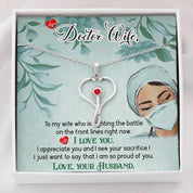 Поклони за жену доктора, огрлица са дизајном стетоскопа у облику срца, поклони за здравствене раднике, поклон за жену доктора - плусминусцо.цом