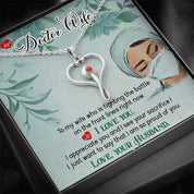 Gifts for Doctor Wife, Heart Shaped Stethoscope Design Necklace, Health Care Worker Gifts, Gift for Doctor Wife - plusminusco.com