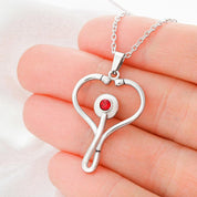 Gifts for Doctor Wife, Heart Shaped Stethoscope Design Necklace, Health Care Worker Gifts, Gift for Doctor Wife - plusminusco.com