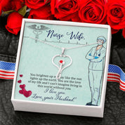 Подарунки для дружини-медсестри, ідея подарунка для вдячності медсестрі, кулон зі стетоскопом Swarovski Crystal з листівкою, подарунок для дружини-медсестри, подарунок, намисто з підвіскою на день народження - plusminusco.com