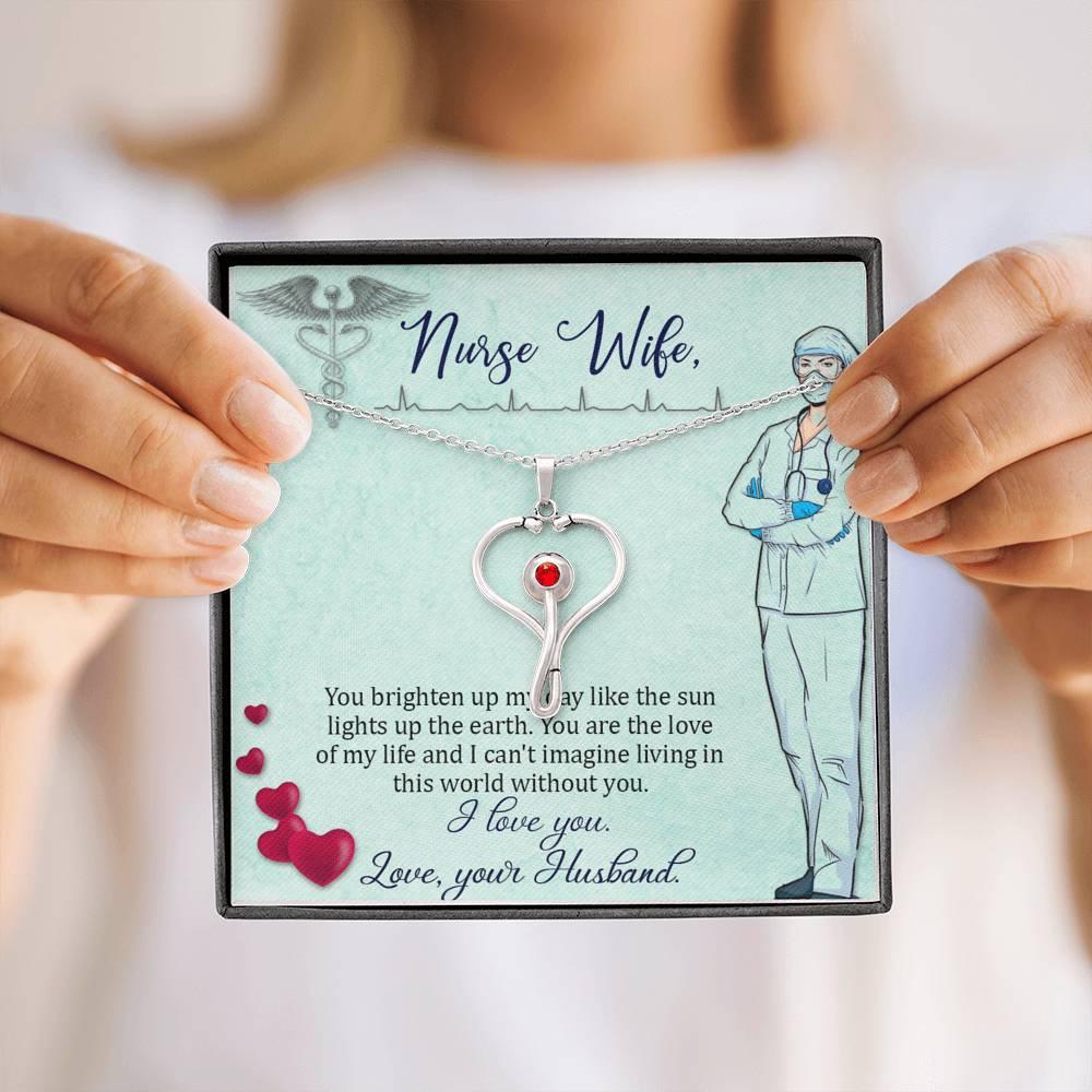 Δώρα για τη σύζυγο νοσοκόμα, Ιδέα δώρου εκτίμησης νοσοκόμας, κρεμαστό στηθοσκόπιο κρυστάλλου Swarovski με κάρτα μηνυμάτων, δώρο για τη σύζυγο νοσοκόμα Δώρο γενεθλίων με κρεμαστό κολιέ - plusminusco.com