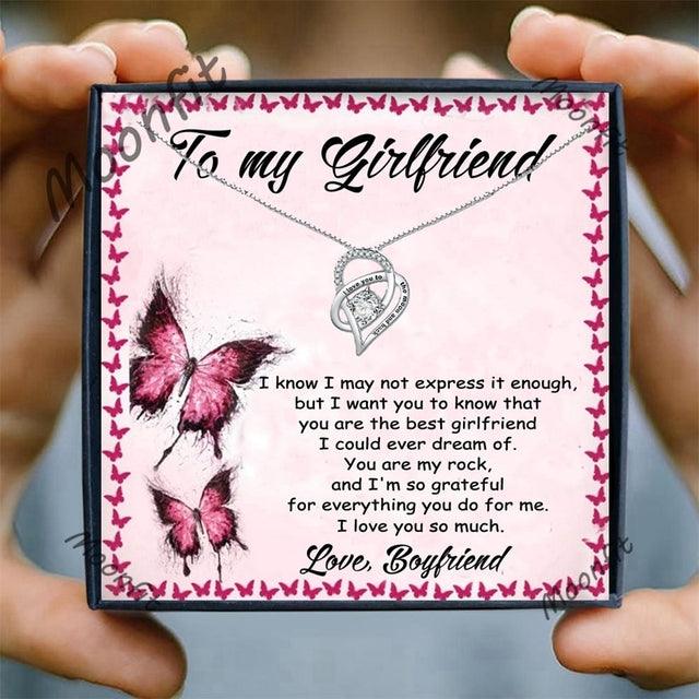 Girl Friend Necklace for Women Jewelry Wedding Lovers Gifts Crystal Heart Pendant Necklace Female Fashion Necklaces Wedding Gift - plusminusco.com