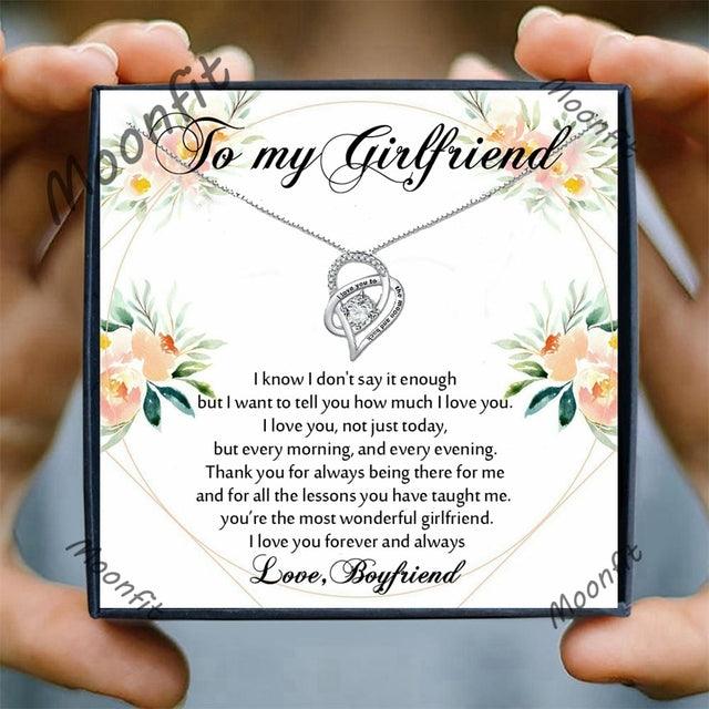 Girl Friend Necklace for Women Jewelry Wedding Lovers Gifts Crystal Heart Pendant Necklace Female Fashion Necklaces Wedding Gift - plusminusco.com